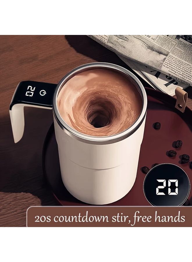 كوب خلط كهربائي قابل لإعادة الشحن عبر USB أبيض خلاط أوتوماتيكي بنقرة واحدة للقهوة والكاكاو والمخفوقات - Image 1